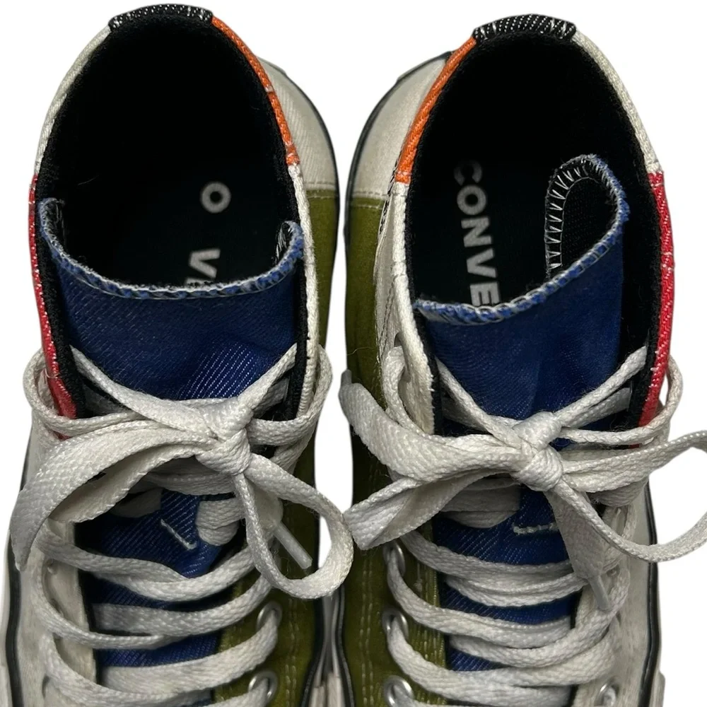 CONVERSE | Chuck Taylor Hi Top Patchwork Sneaker‎ - White + Multi - Sz Youth 3.5